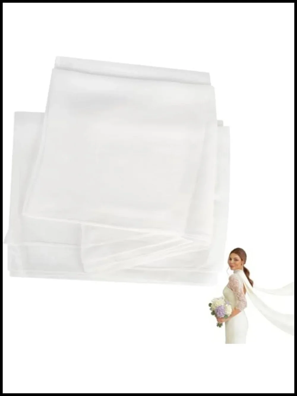 Bridal Chiffon Scarf Long White Wedding Shawl Wrap Ceremony Veil